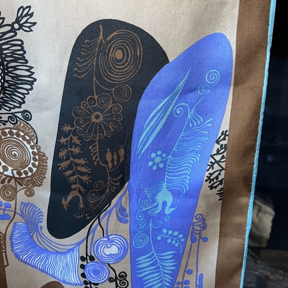 Oblong Sally Gee Silk Scarf Vintage - Picture 5 of 14